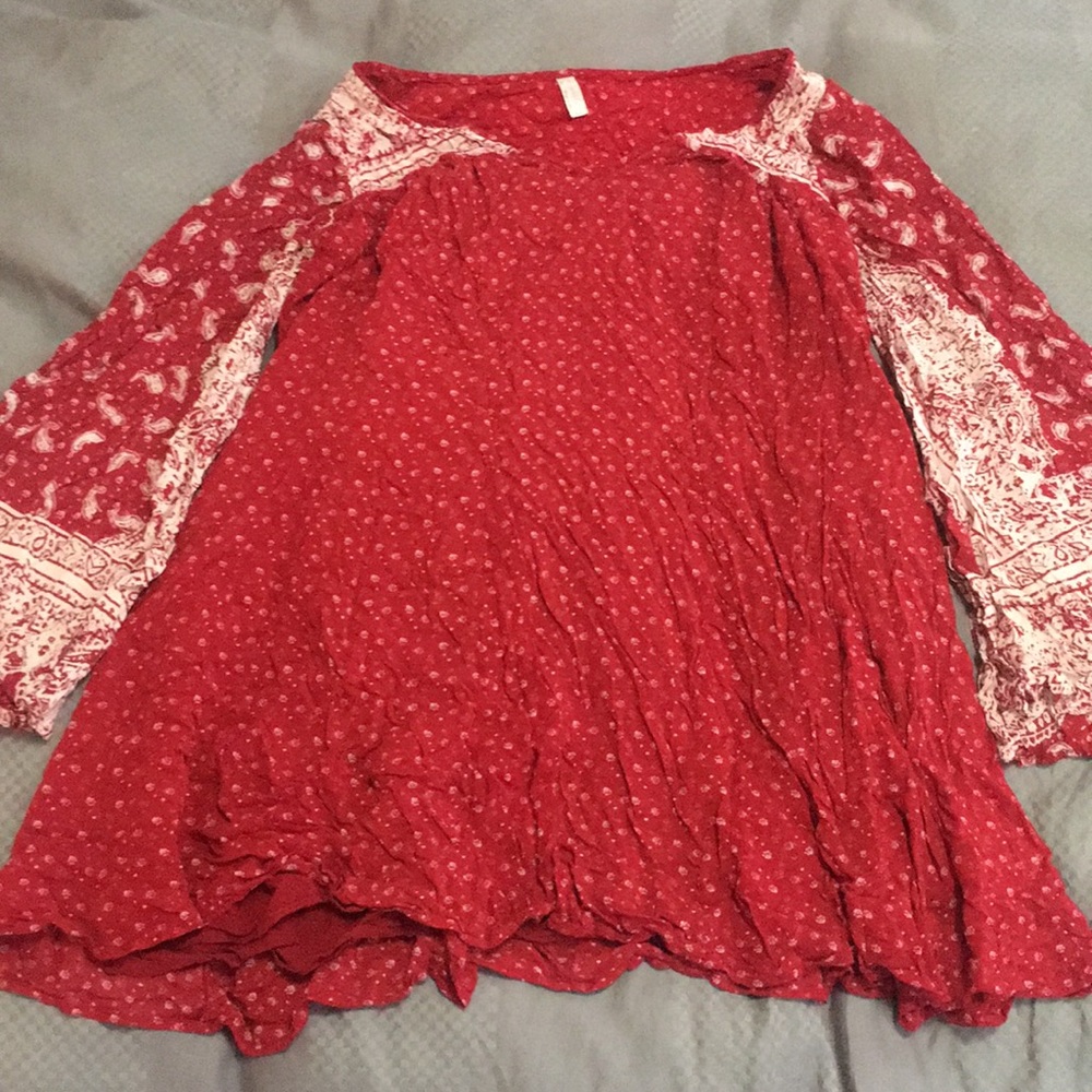 Free People Red Bandana Dress small